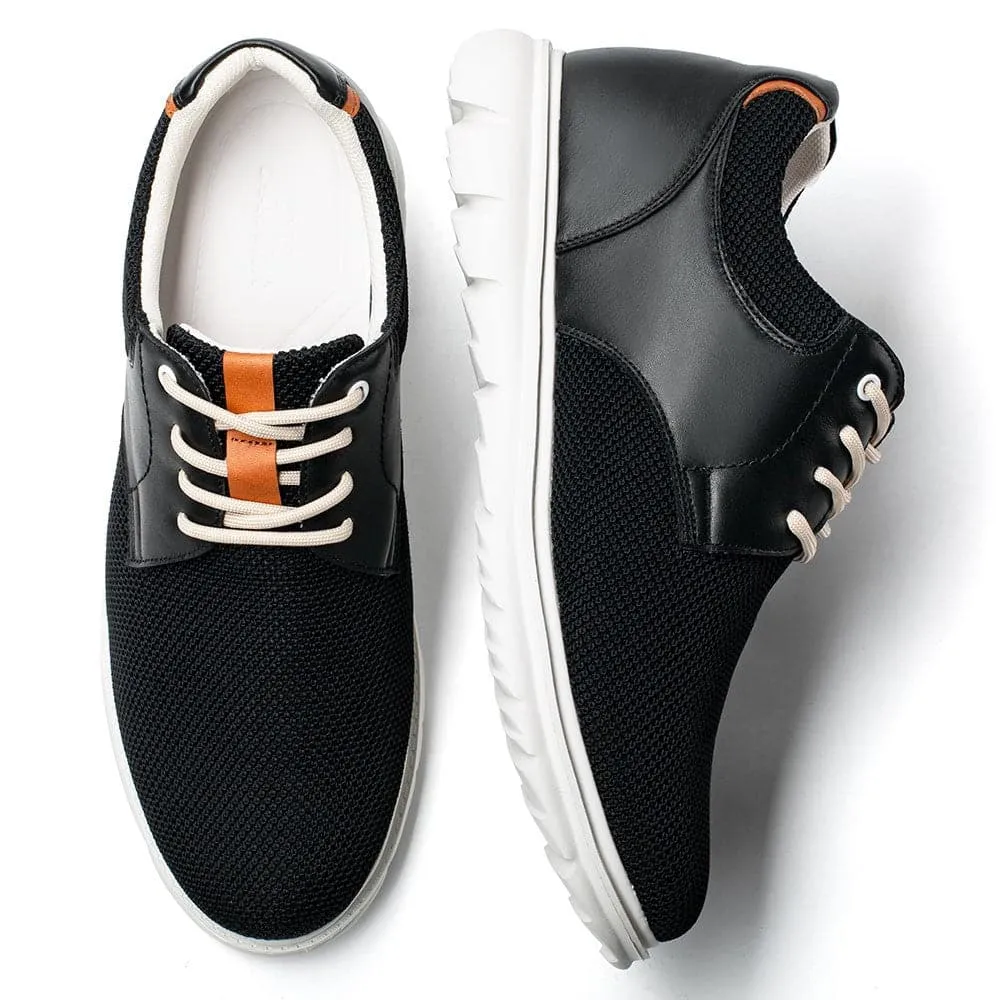 7CM / 2.76 Inches CMR CHAMARIPA Step Up Your Style and Height with Black Knit Elevator Sneakers