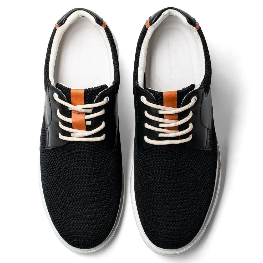 7CM / 2.76 Inches CMR CHAMARIPA Step Up Your Style and Height with Black Knit Elevator Sneakers