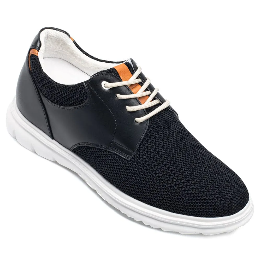 7CM / 2.76 Inches CMR CHAMARIPA Step Up Your Style and Height with Black Knit Elevator Sneakers