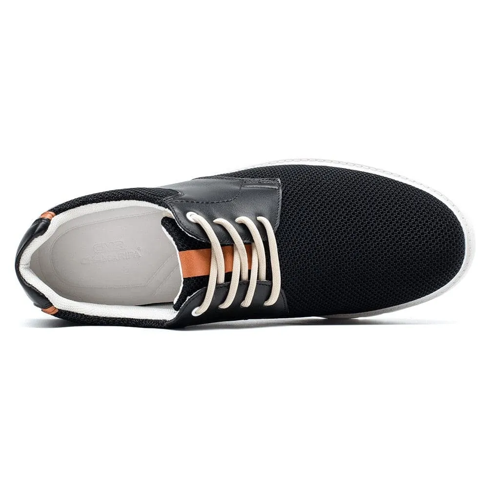 7CM / 2.76 Inches CMR CHAMARIPA Step Up Your Style and Height with Black Knit Elevator Sneakers