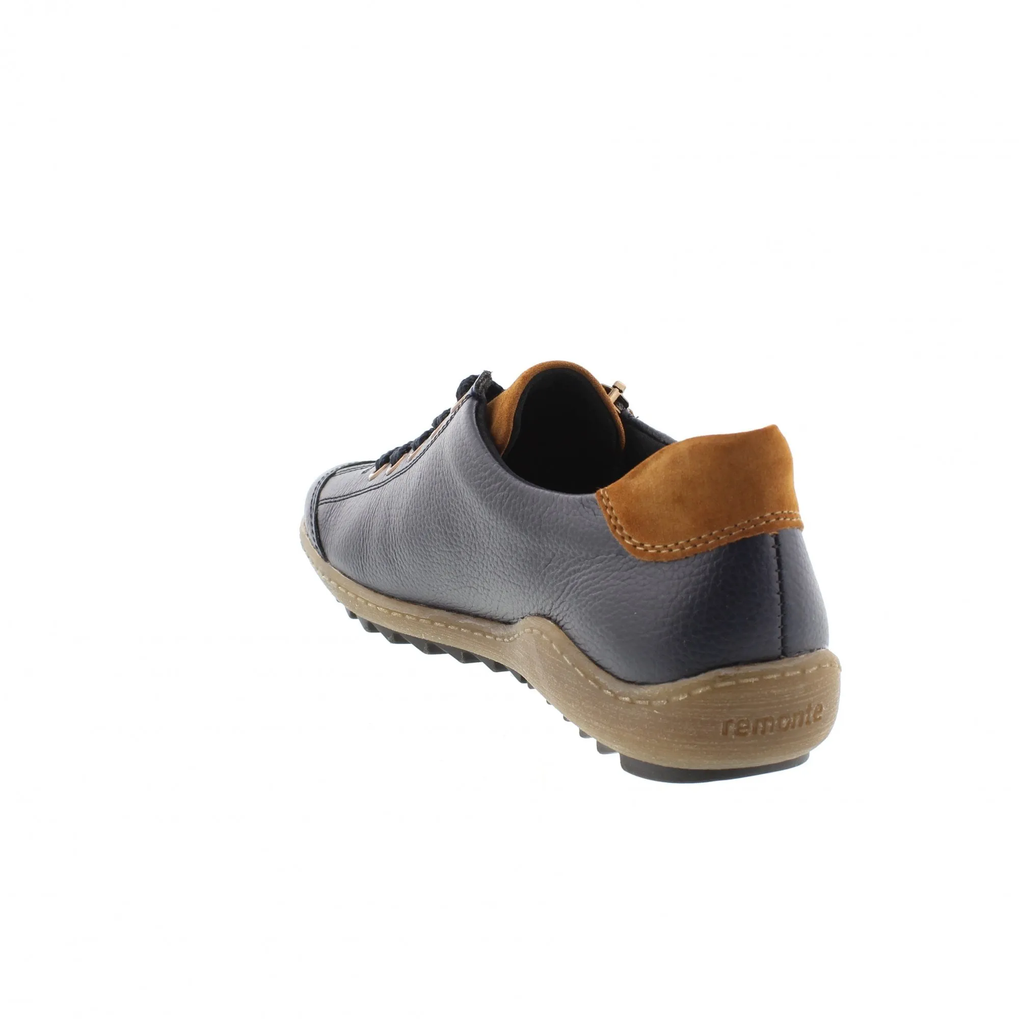 Abigail Navy/Tan Lace Up Shoes