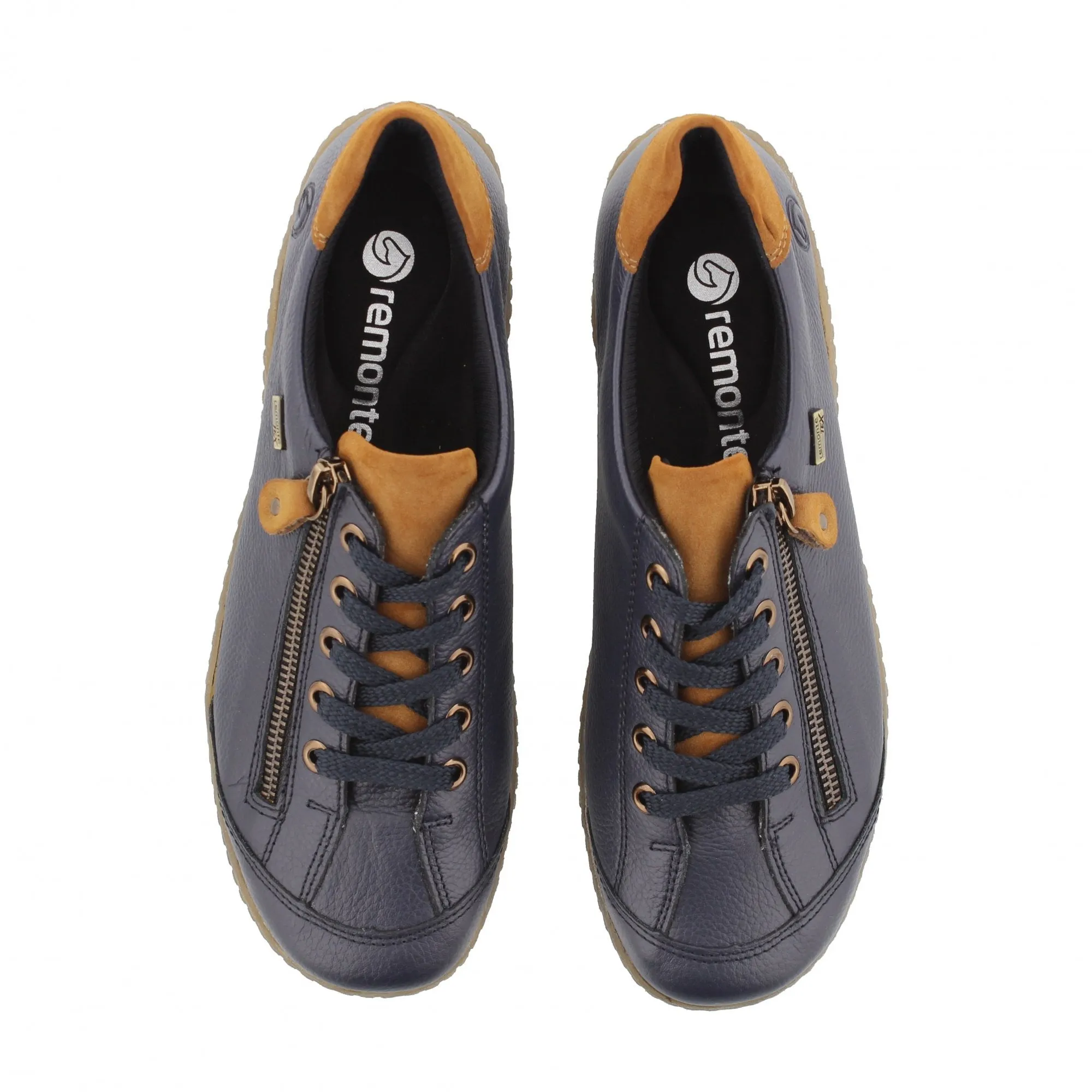 Abigail Navy/Tan Lace Up Shoes