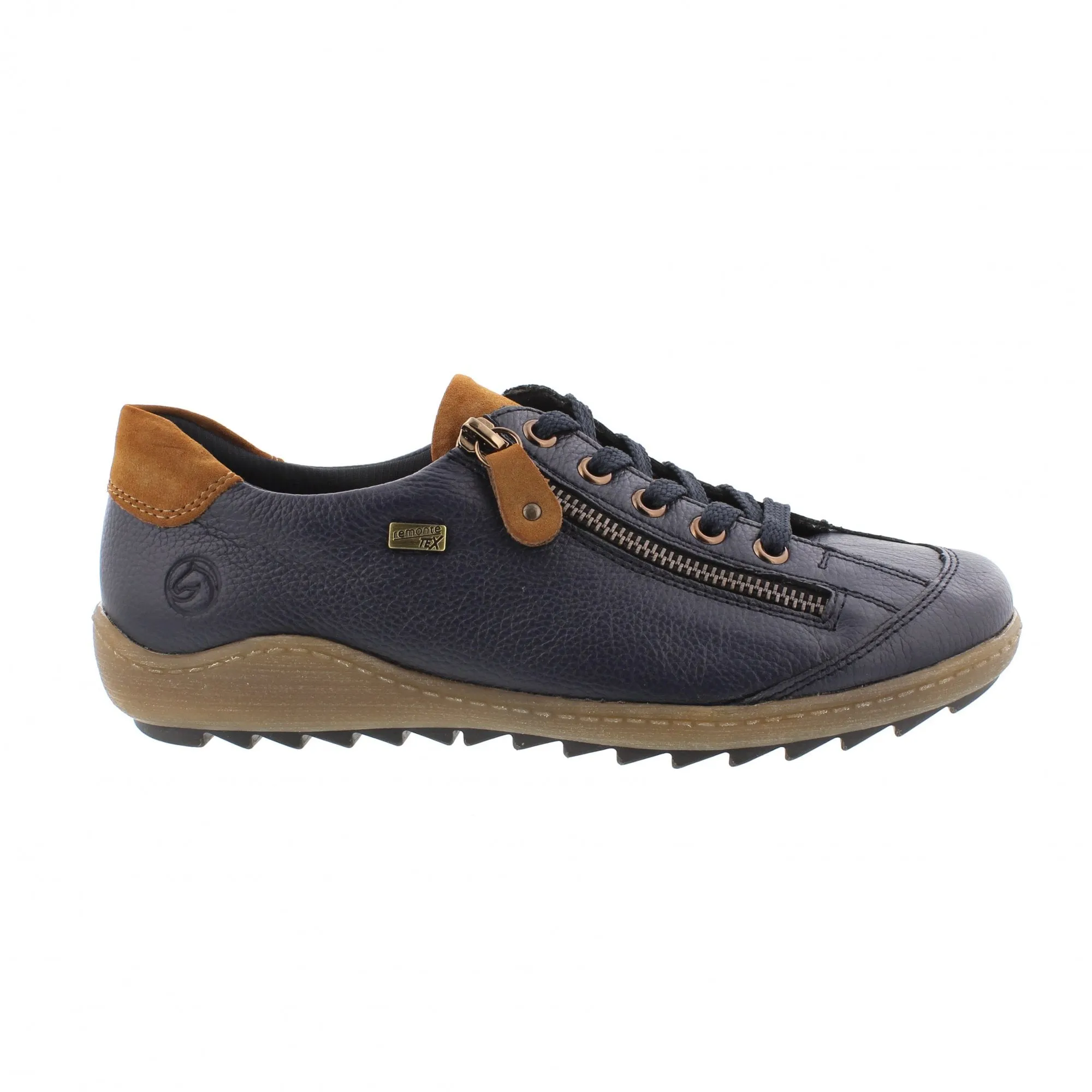 Abigail Navy/Tan Lace Up Shoes