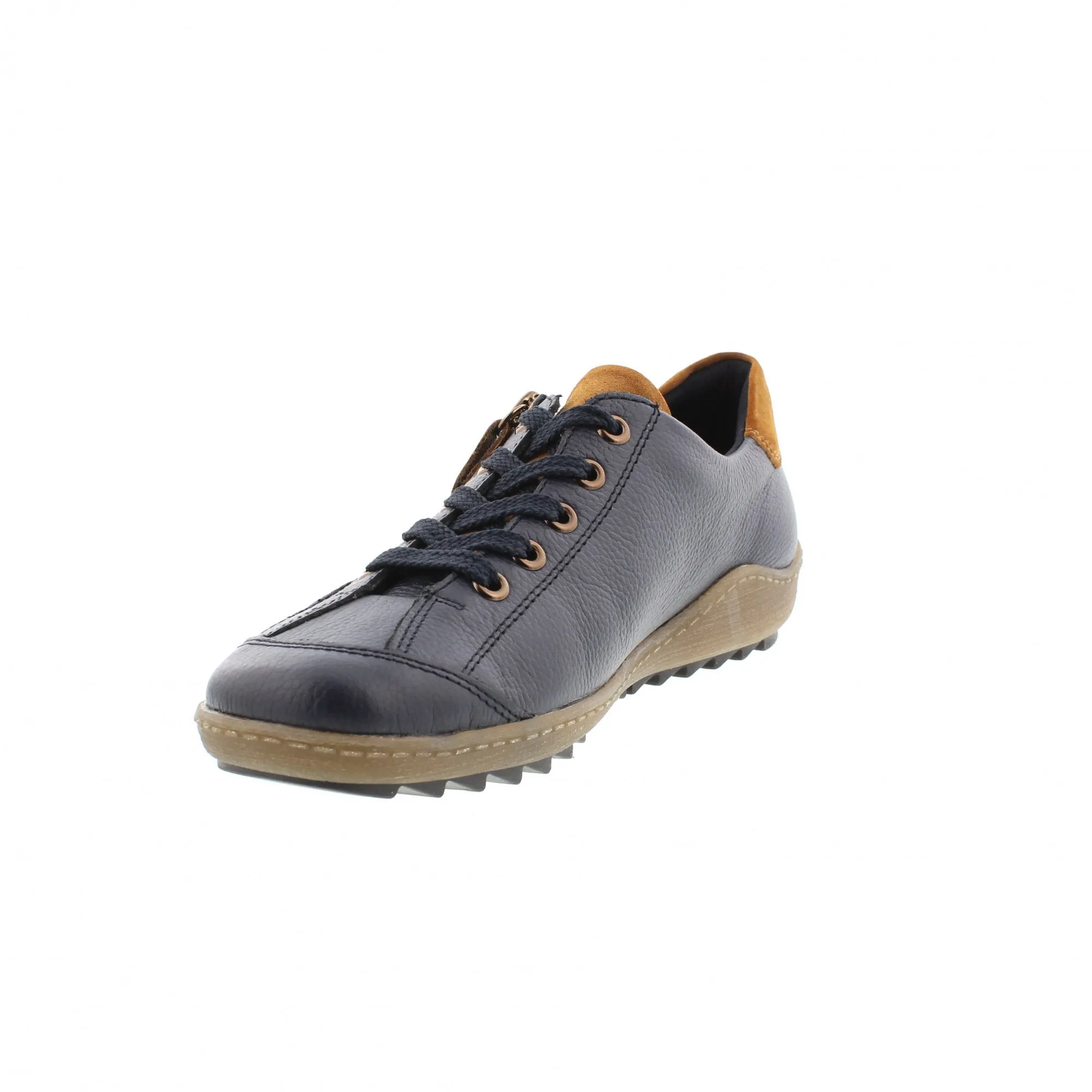 Abigail Navy/Tan Lace Up Shoes