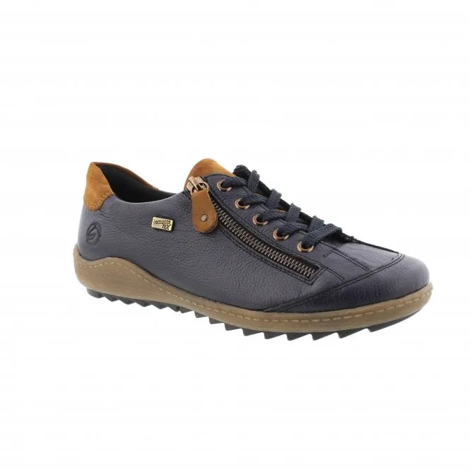 Abigail Navy/Tan Lace Up Shoes