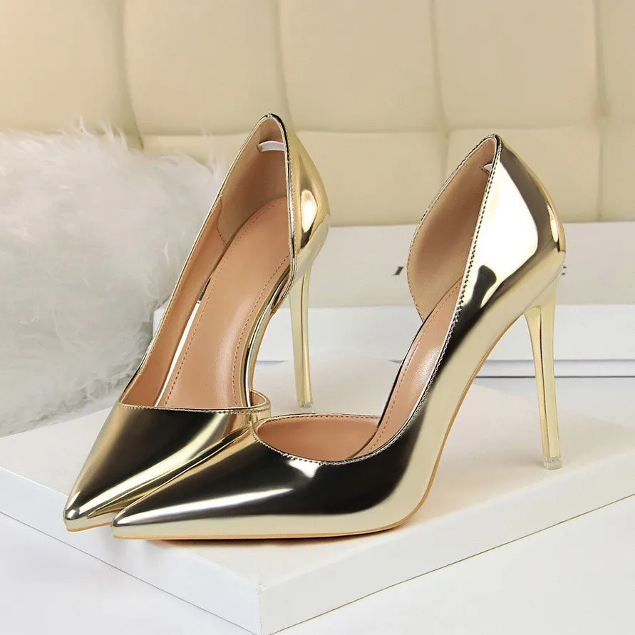 Amozae-2024 Plus Size 43 Newest Women 10.5cm High Heels Gold Pumps Female Stripper Tacons Lady Shoes High Heels Scarpins Fetish Shoes