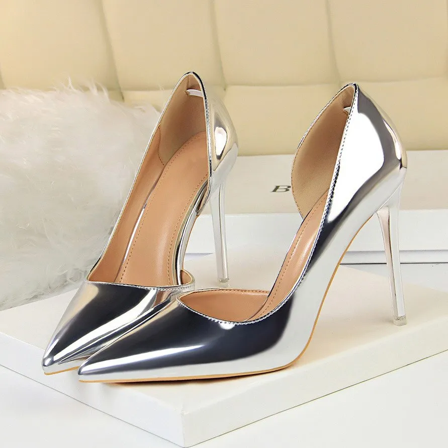 Amozae-2024 Plus Size 43 Newest Women 10.5cm High Heels Gold Pumps Female Stripper Tacons Lady Shoes High Heels Scarpins Fetish Shoes