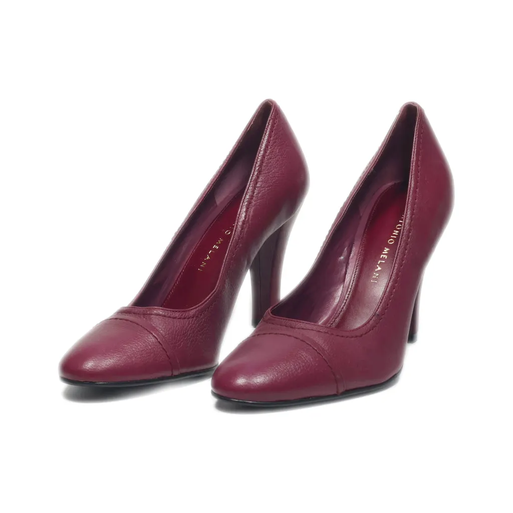 Antonio Melani High-Heel Shoes Leather Maroon Colour For Women