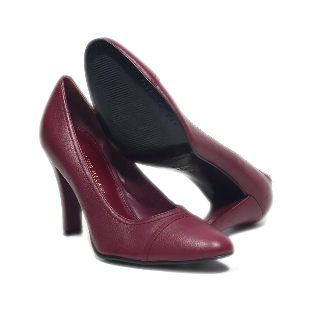 Antonio Melani High-Heel Shoes Leather Maroon Colour For Women