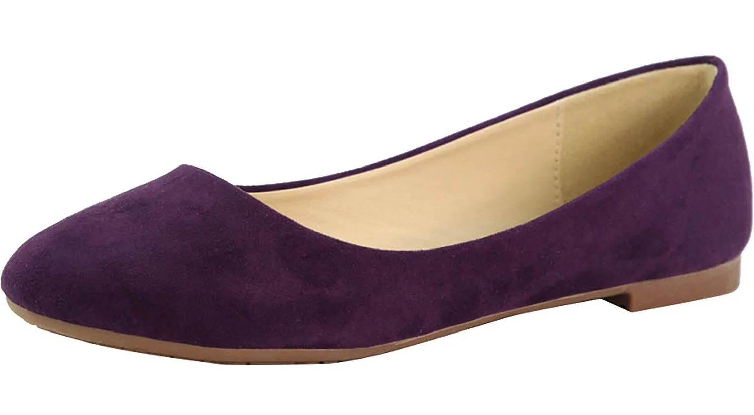 Bella Marie Women's Classic Round Toe Slip On Ballet Flats