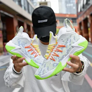 Breathable Shock-absorbing Non-slip Light Men's Basketball Shoes Korean Trend Platform Colorful Orbit Trainer Running Sneakers