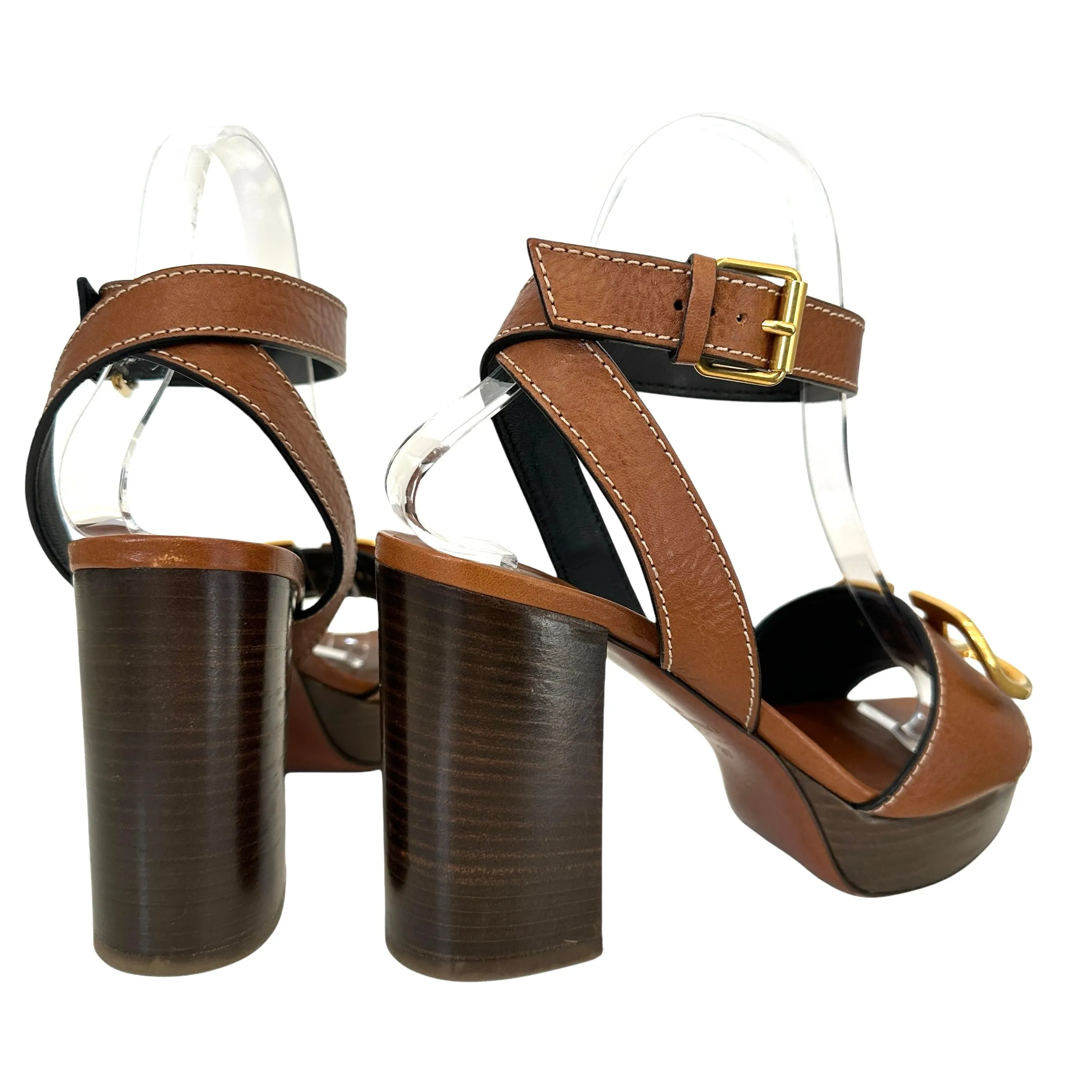 Brown Logo Sandals - 7