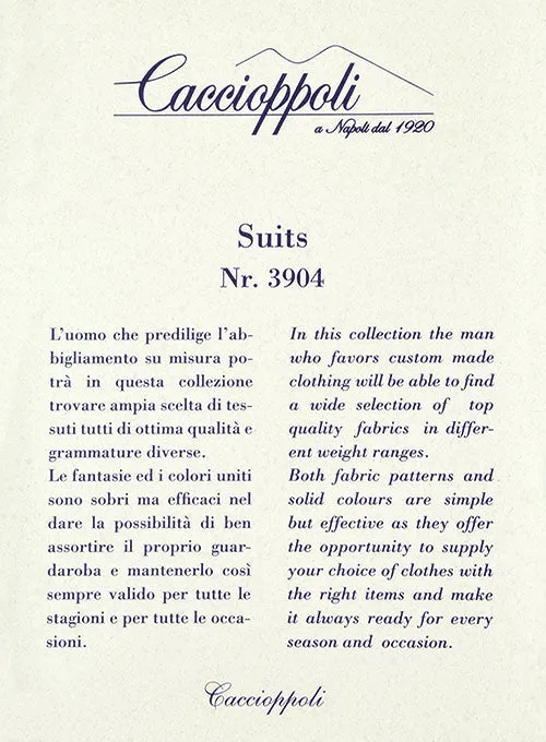 Caccioppoli Wool Blue Sorne Suit