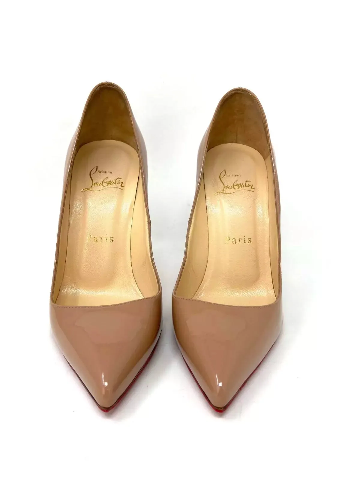 Christian Louboutin Pigalle 120 Nude Patent Heels 36