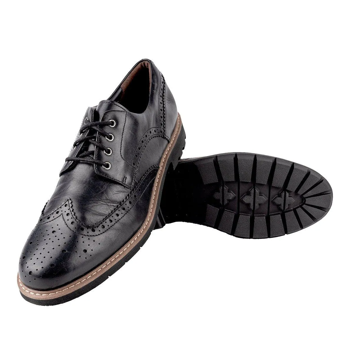 Clarks Oxfords Wingtips Patina Formal Lace Ups Black Colour For Men