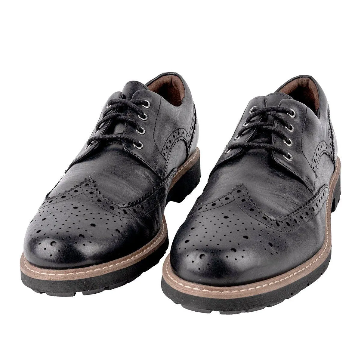 Clarks Oxfords Wingtips Patina Formal Lace Ups Black Colour For Men