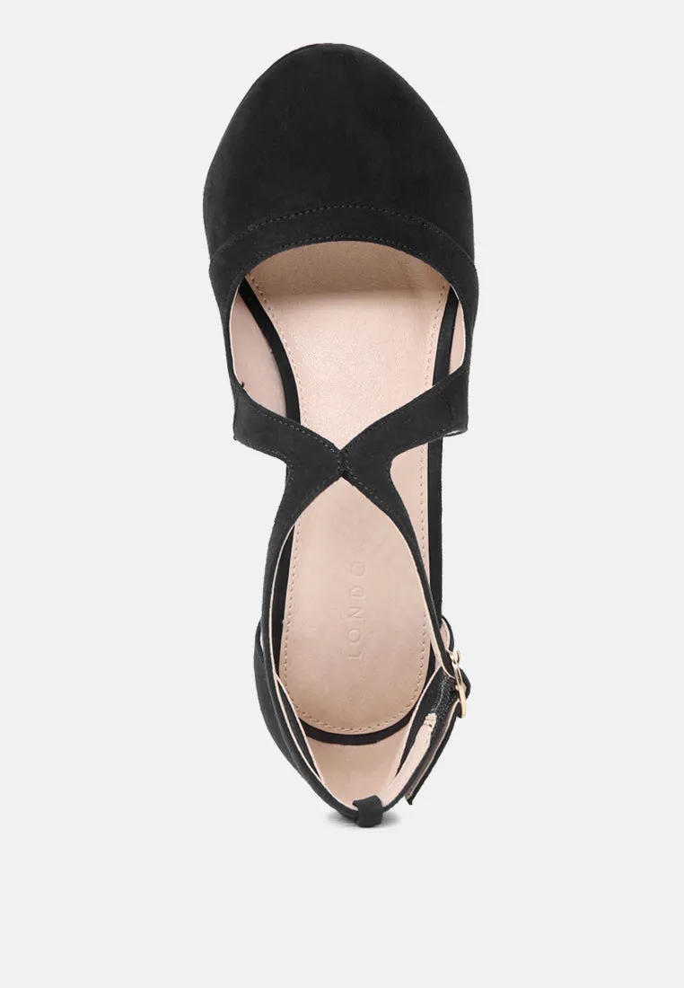 Close Toe Cross Strap Heel Sandals