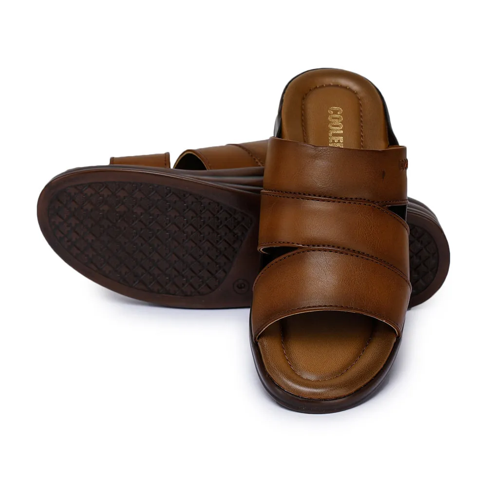 Coolers Casual (Tan) Slippers For Men 7123-310 By Liberty