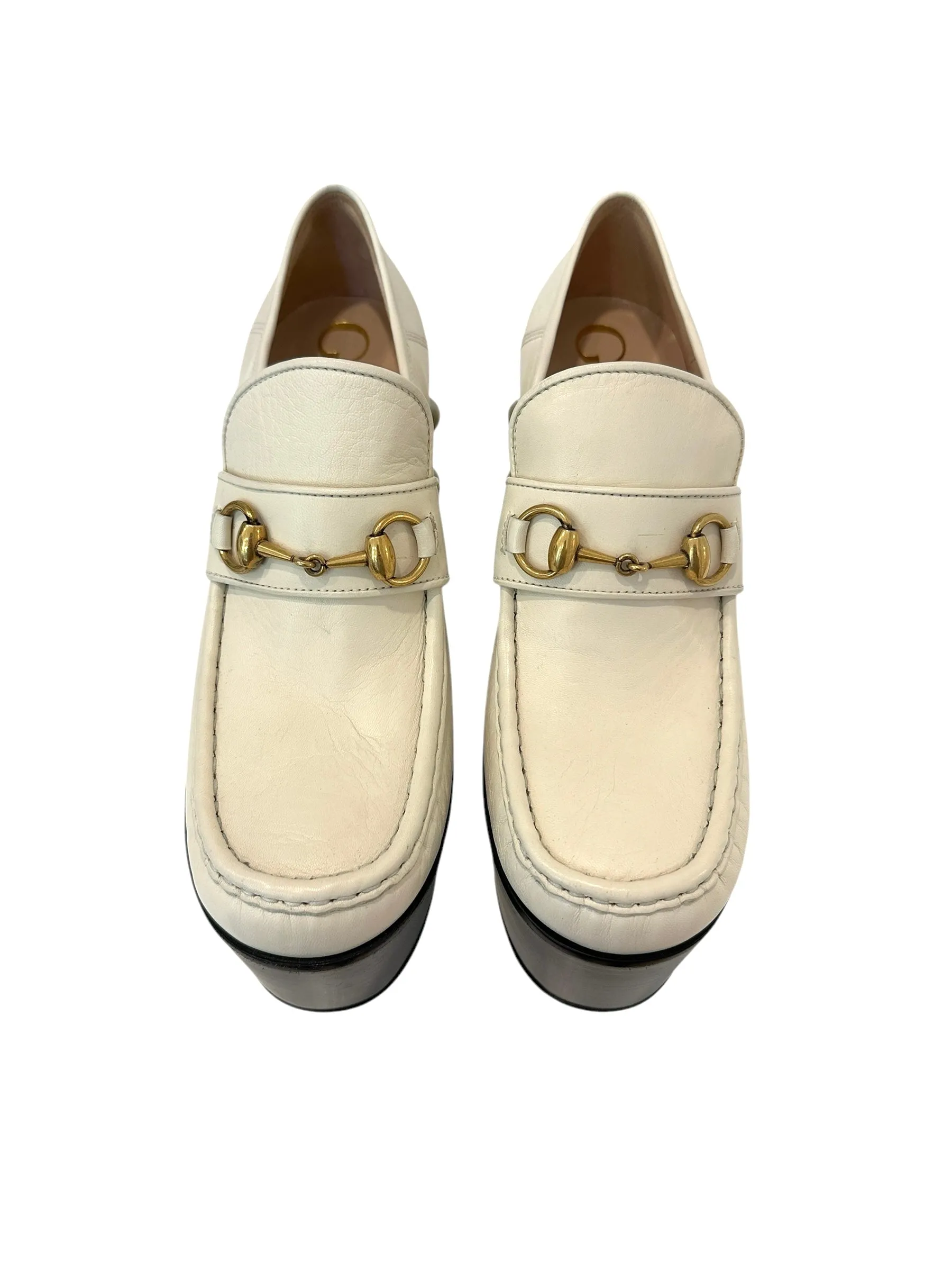 Cream Platform Loafers - 9