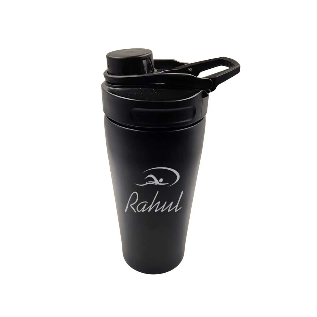 Customised Weight Gainer Shaker Bottle Stainless Steel Protein Mixer with Whisk Ball - Swimming