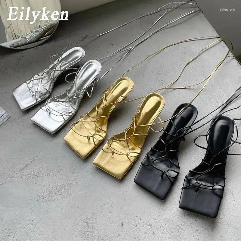 Dress Shoes Fashion Thin Low Heel Lace Up Rome Women Sandals Summer Gladiator Casual Narrow Band Ankle Strap Big Size 35-40