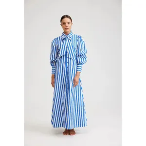 Elle Dress | Sapphire & Milk Stripe