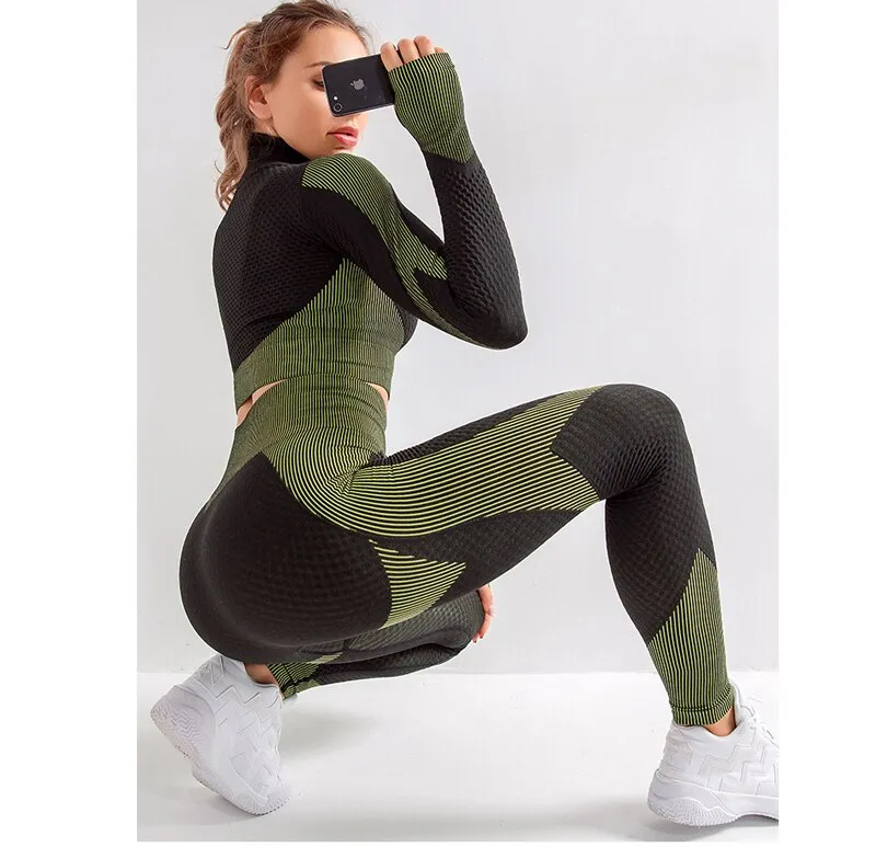 Gym Clothing Fitness Women Yoga Set Sexy Workout Clothes For Women Yoga Sportswear Seamless Set 2 Piece Women Workout Sport Suit