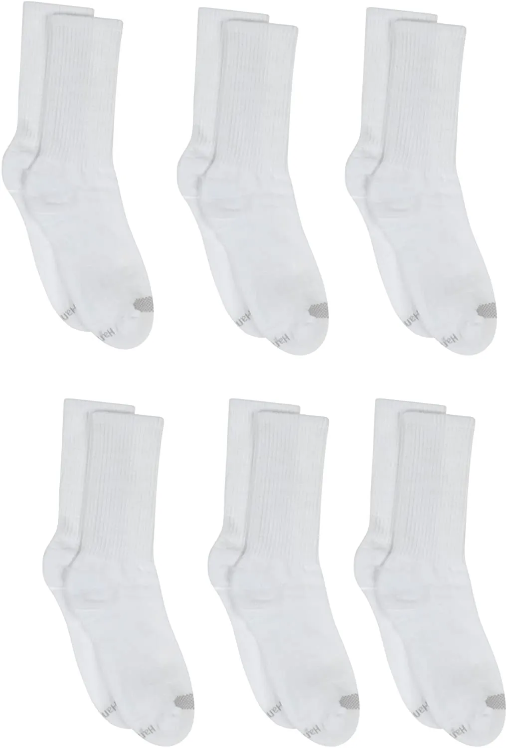 Hanes Women's 6-Pair Plush Comfort Toe Seam Crew Socks