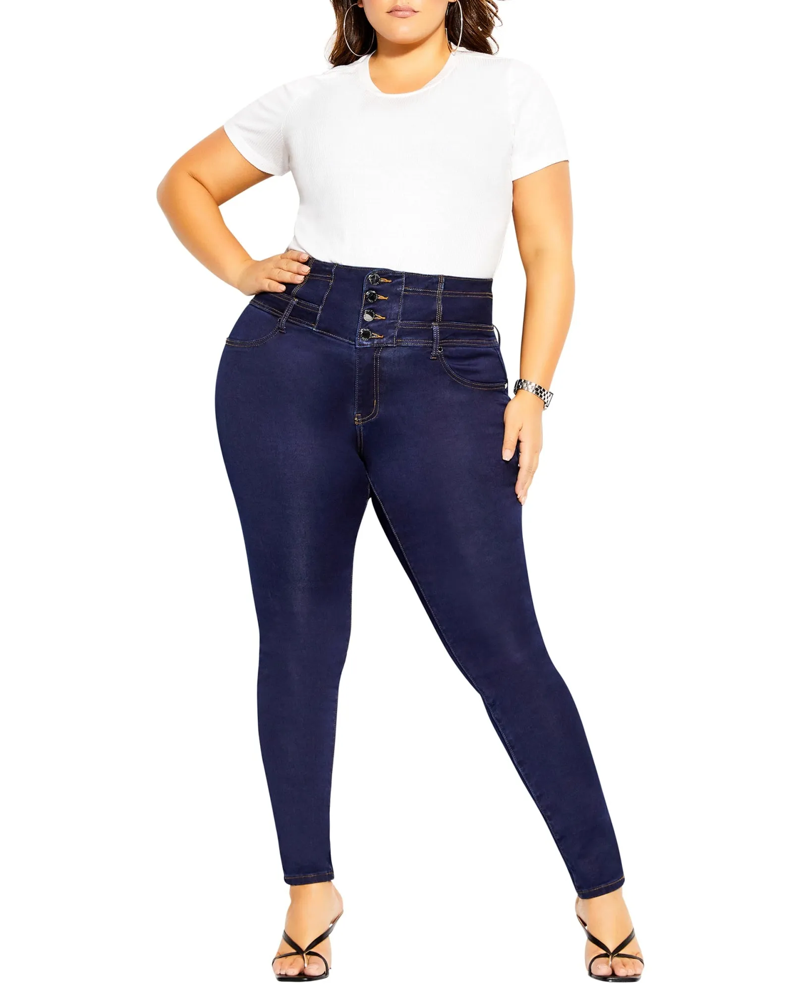 Harley Corset Skinny Jean | Dark Wash