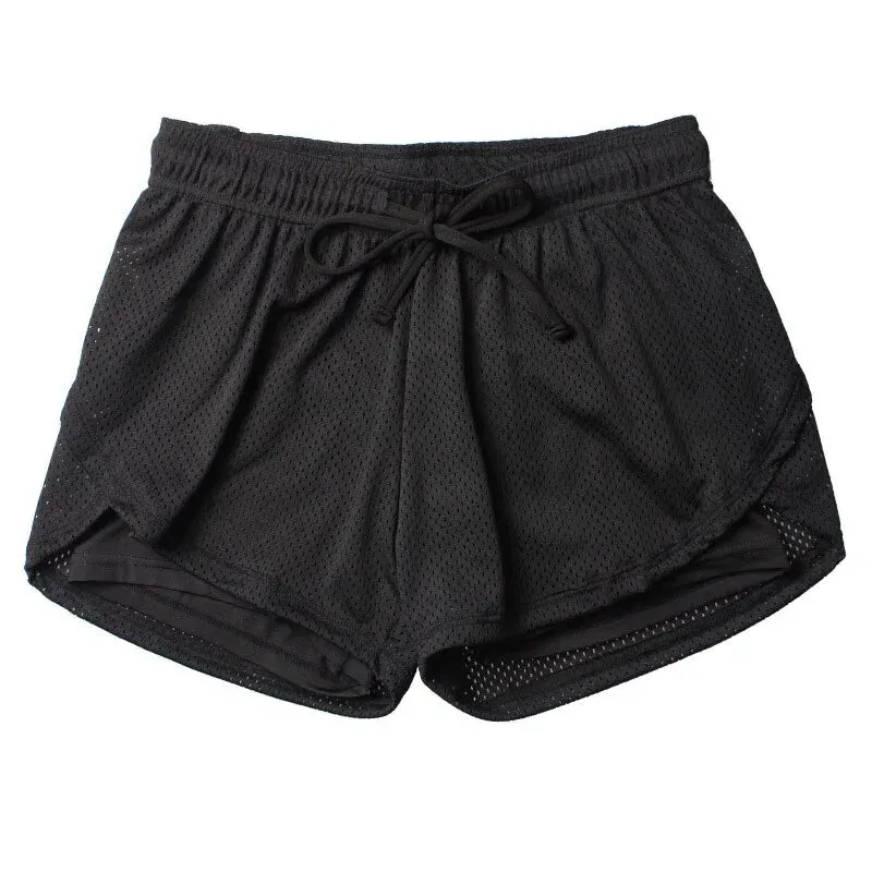 High-Waisted Quick-Dry Gym Shorts | Elastic Biker Shorts with Criss-Cross Design