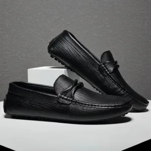 Hnzxzm Fashion Men Leather Casual Loafers Black Spring Summer Youth Breathable Moccasin Shoes Outdoor Business Formal Office Loafers