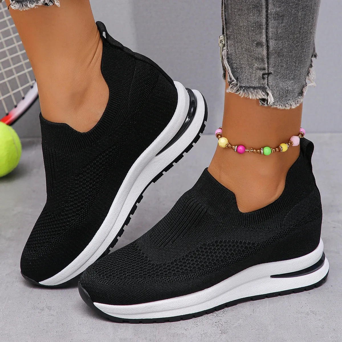 Hnzxzm New Women Platform Sneakers Spring Fashion Women Vulcanize Shoes Lace-up Mesh Breathable Women Casual Shoes Tenis Feminino