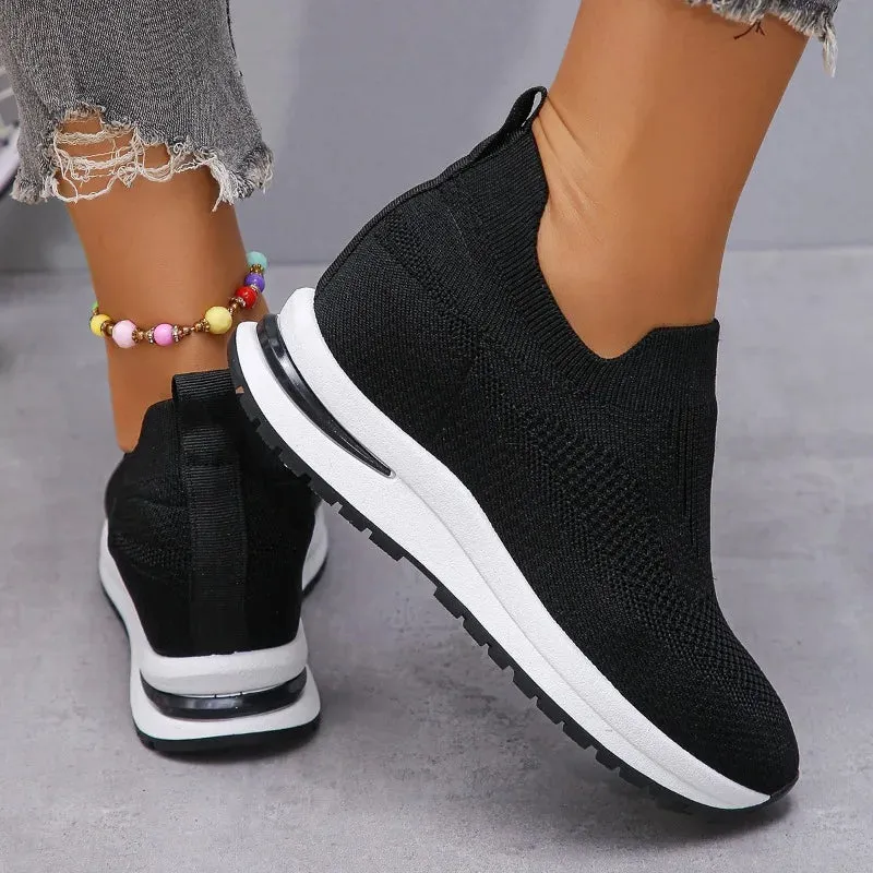 Hnzxzm New Women Platform Sneakers Spring Fashion Women Vulcanize Shoes Lace-up Mesh Breathable Women Casual Shoes Tenis Feminino