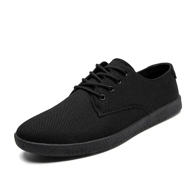 Hnzxzm Soft Soled Canvas Lace Up Working Flats Shoes Mesh Breathable Casual Sneakers Big Size 39-46 Footwear