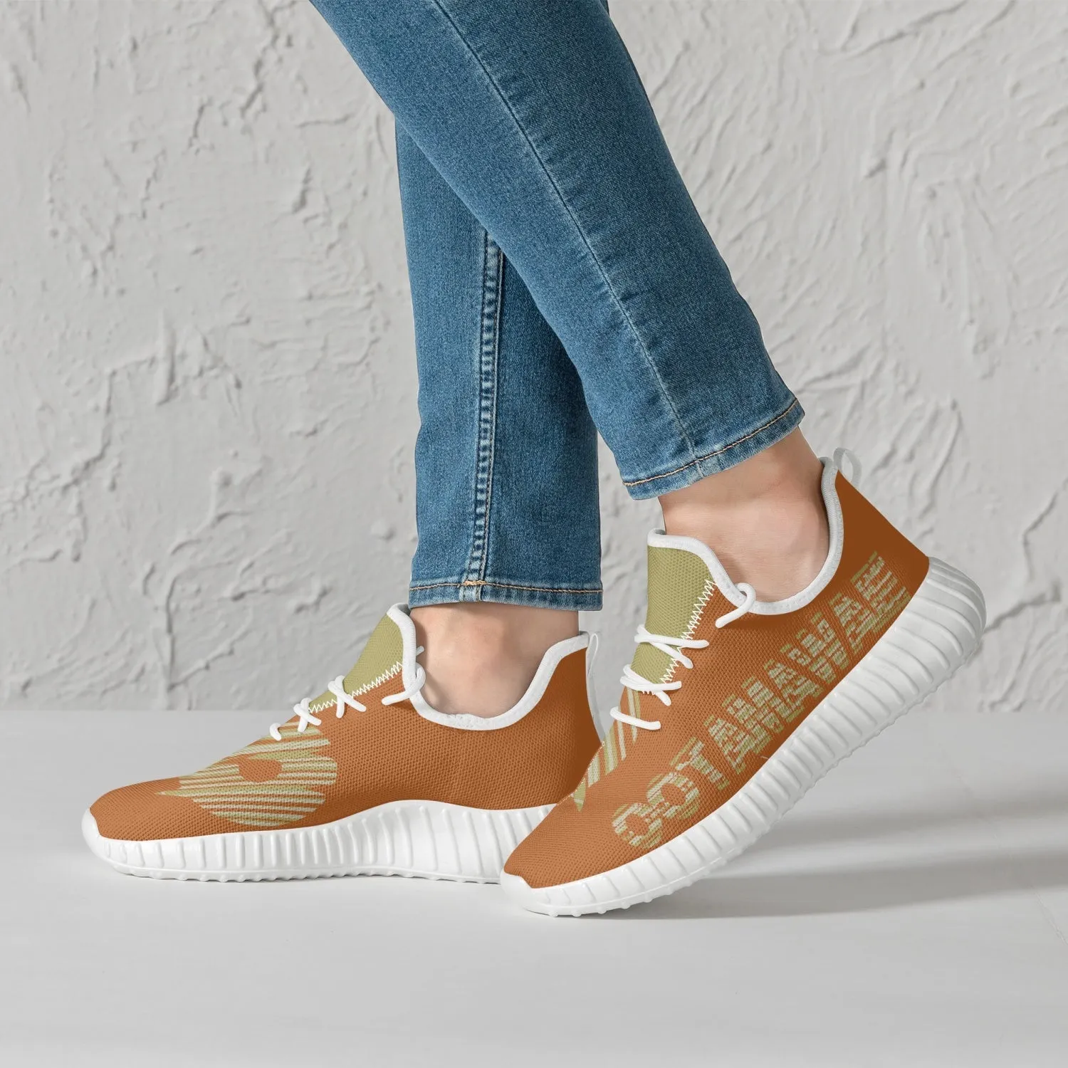 Mesh Knit Sneakers - Orange