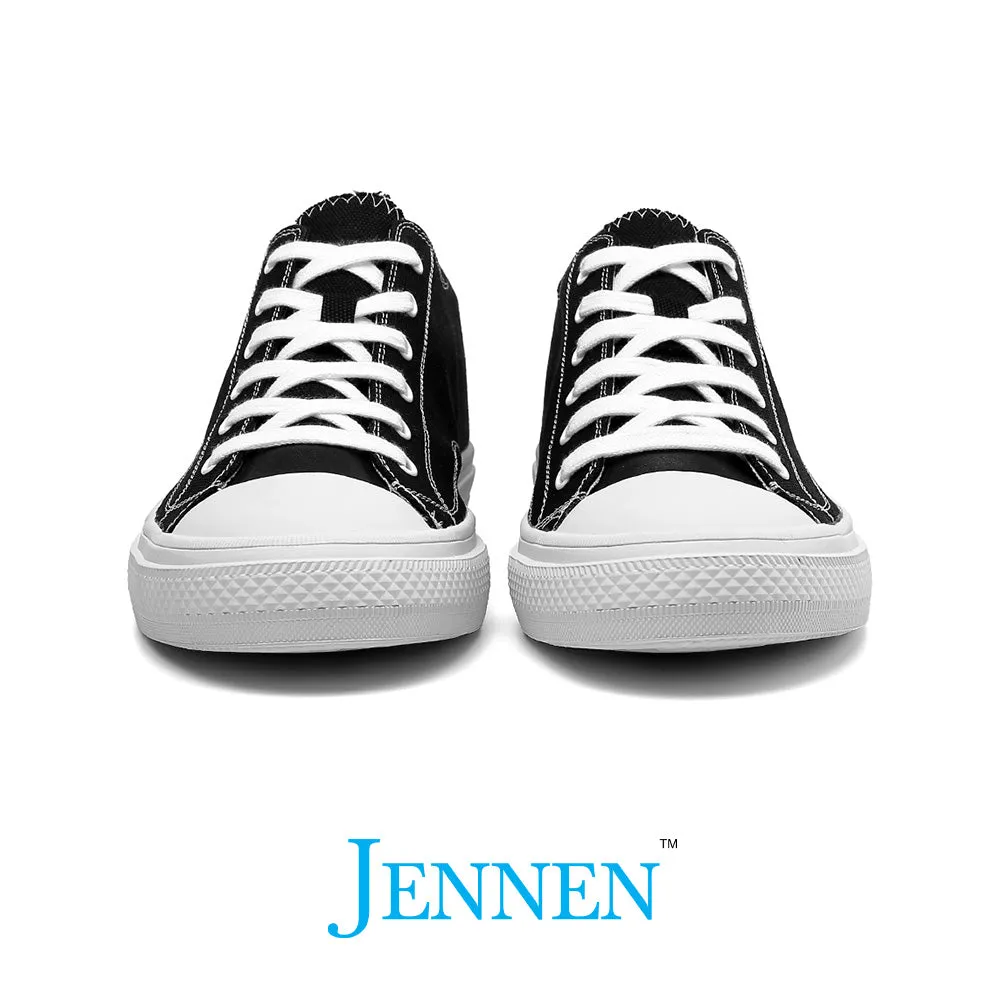 Mr. Jack 6cm | 2.4 inches Black Canvas Elevator Sneakers