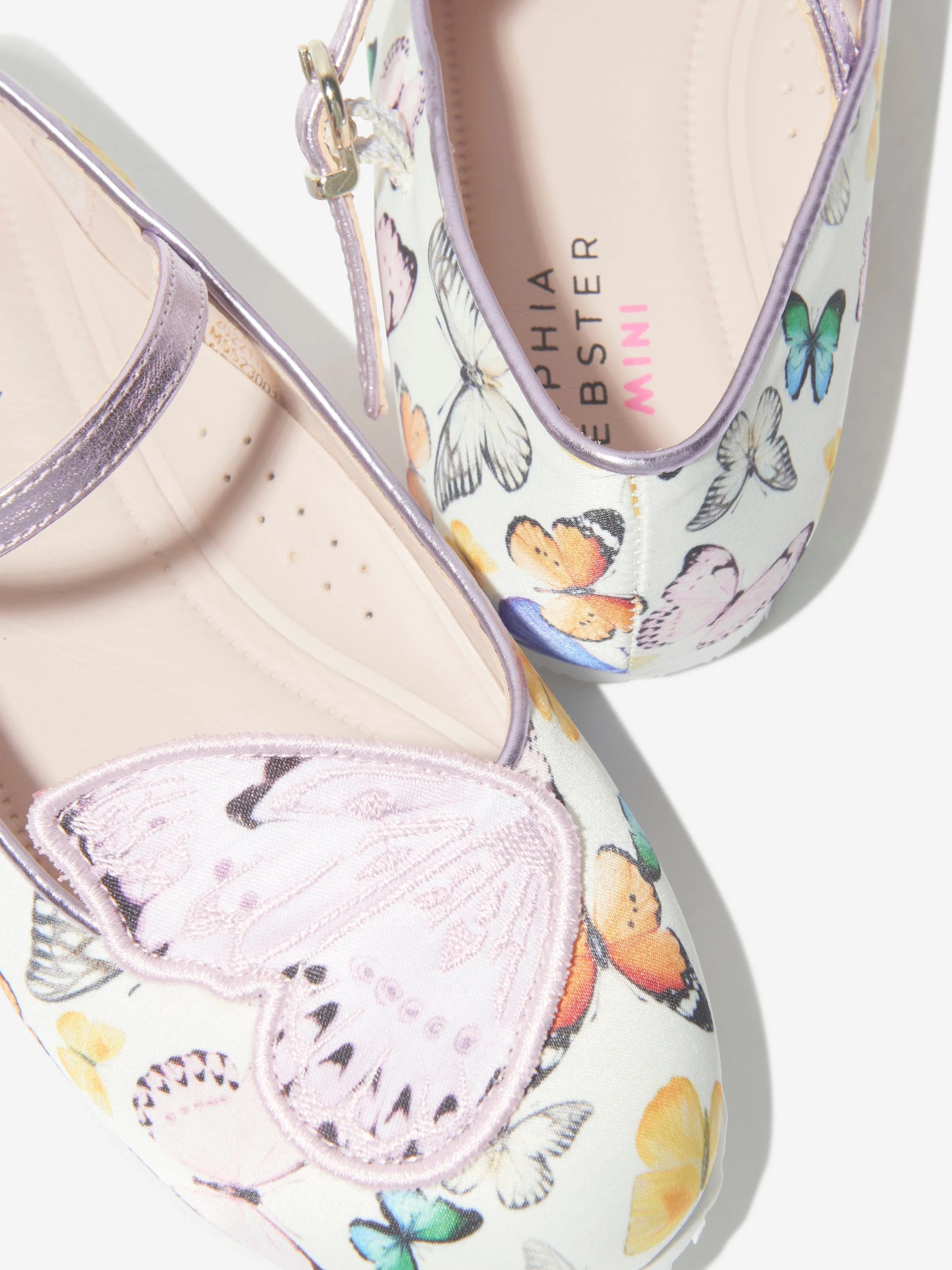 Sophia Webster Girls Butterfly Embroidered Shoes in Multicolour