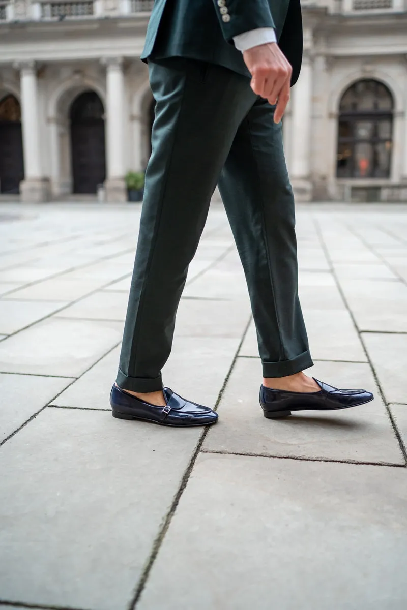 TANGERINE 15.1 BRUSHED NAVY BELGIAN LOAFERS