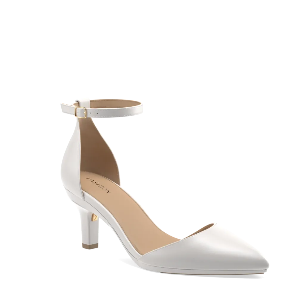 The D'Orsay - White Satin   Stiletto Heel Kit 3 White