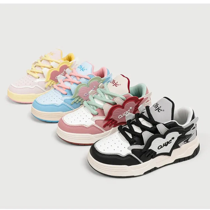 Women's Casual Platform Board Shoes Sweet Heart Sneakers