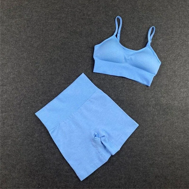 Yoga Bra Crop top Sport Bra Workout Outfit Seamless Polyester Gym Set