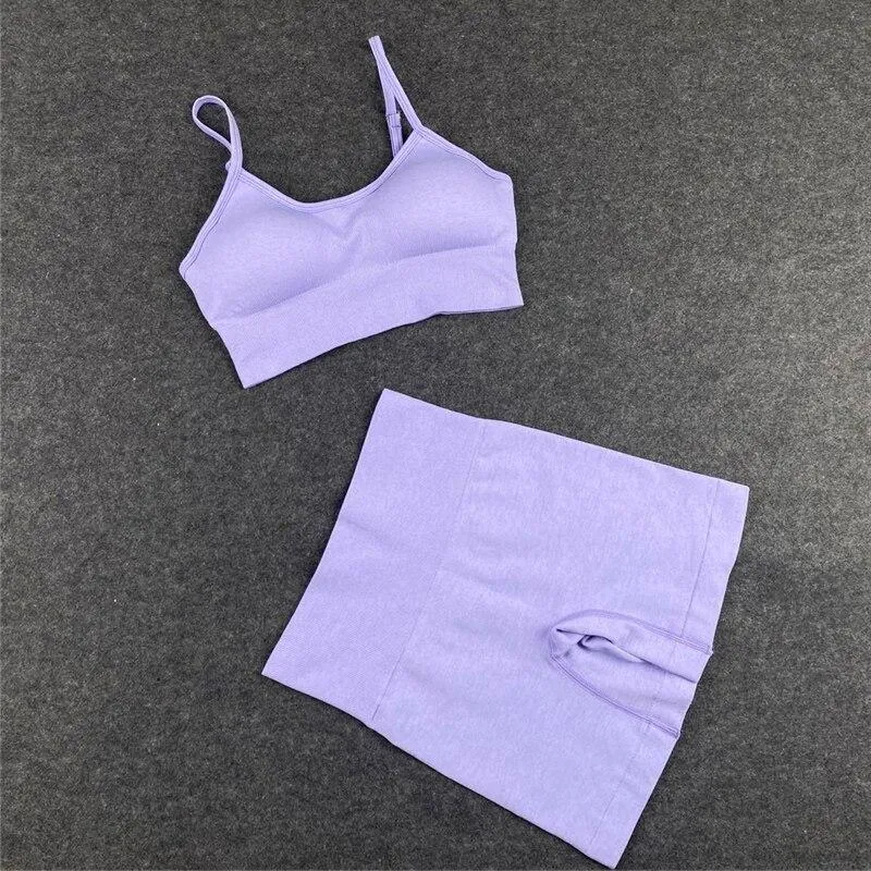 Yoga Bra Crop top Sport Bra Workout Outfit Seamless Polyester Gym Set